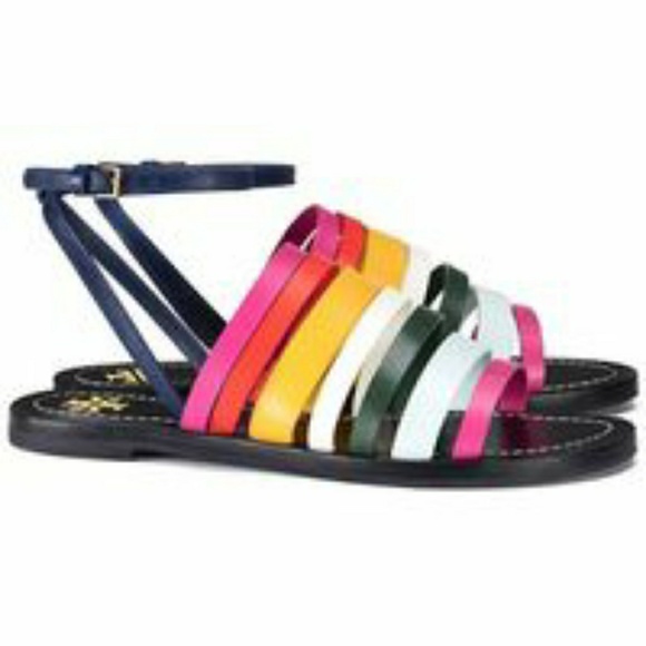 Tory Burch Shoes - Tory Burch Patos Navy Sea/Multicolor Sandals Sz 7